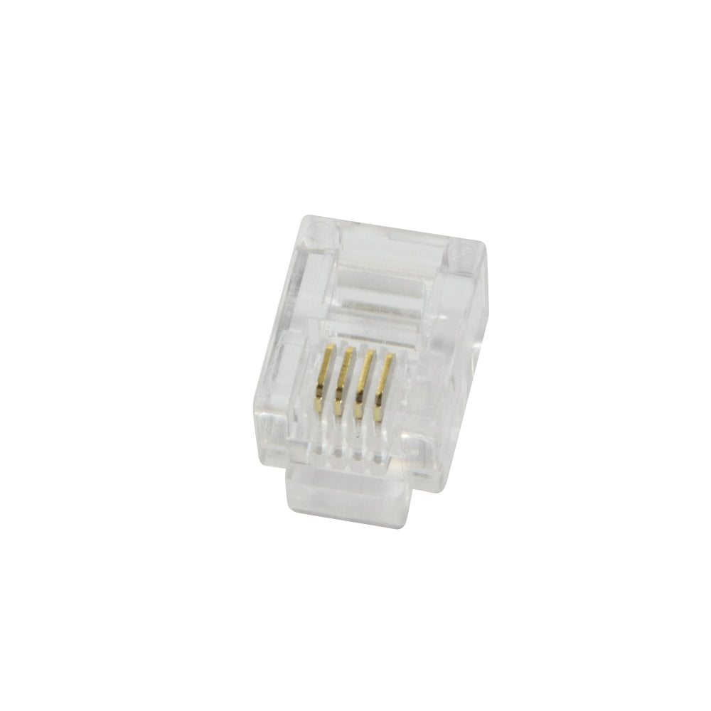 RJ11 Stecker zum Crimpen, ungeschirmt 6/4, Telefon, 100 Stk