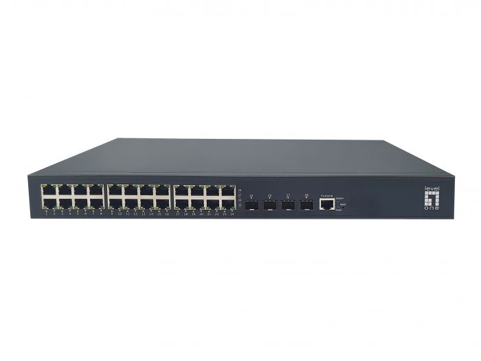 L3 Lite Managed Switch 24x10/100/1000T, PoE+ 400W +
