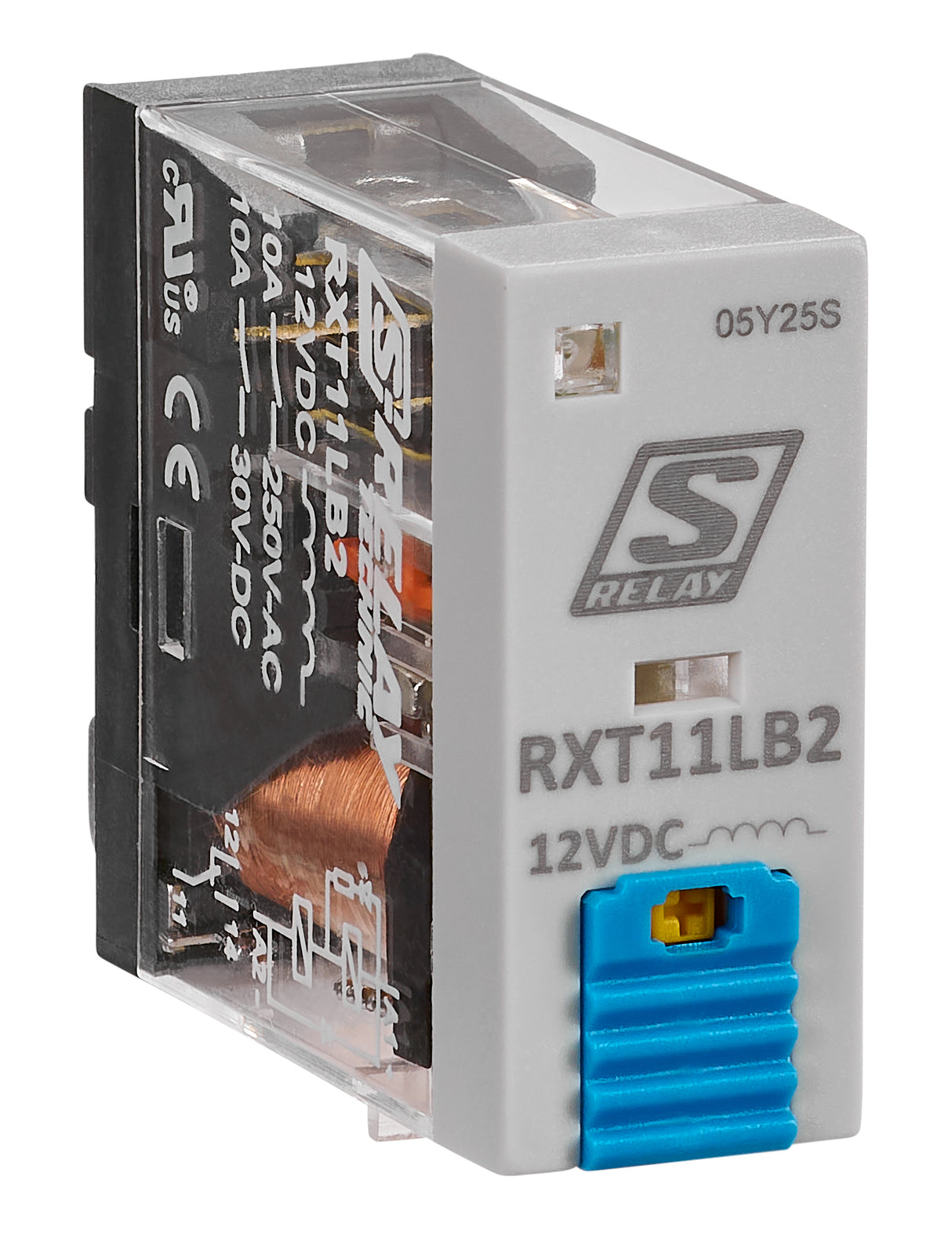 Schmales Industrierelais, 1 Wechsler, 12VDC, 10A, LED und FD