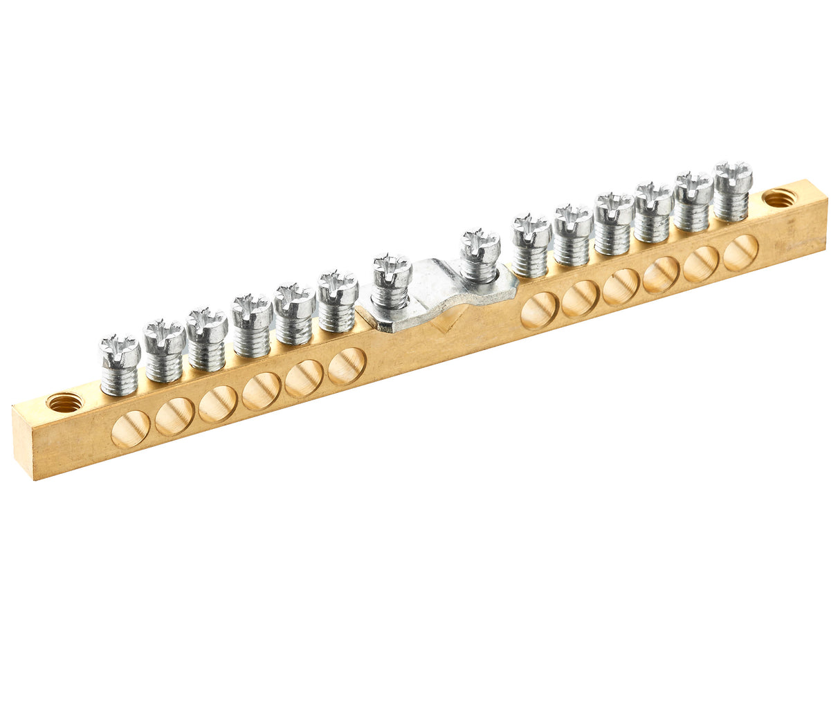 PE/N-Schiene 63A anschraubbar, 124mm, mit Selbstlockerschutz