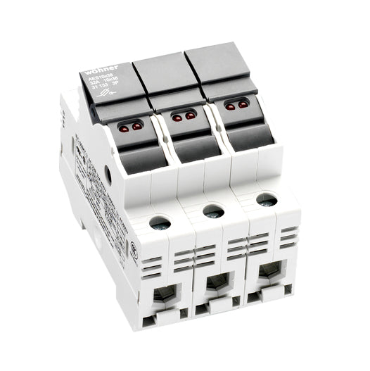 Foto: Halter für zylindrische Sicherungen + LED, 3-polig