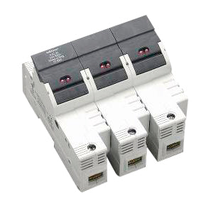 Foto: Halter für zylindrische Sicherungen +LED, 3-polig, 50mm²