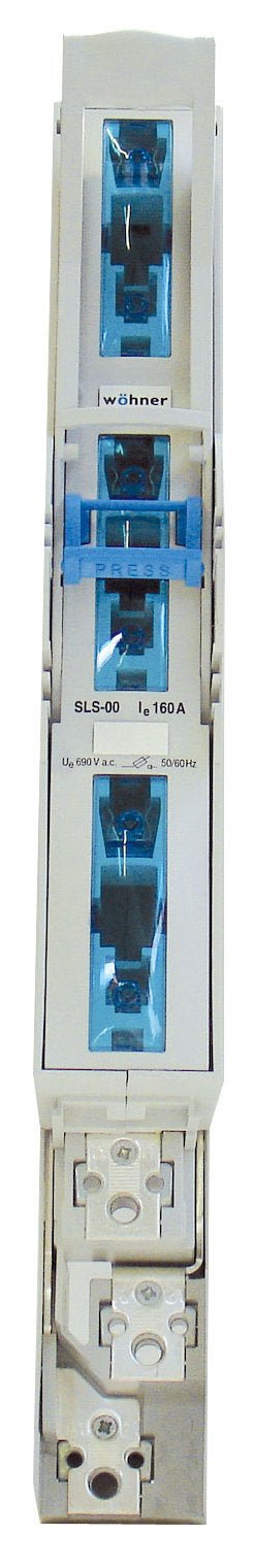 Foto: NH-Lastschaltleiste Größe 00, 160A, 3-polig, Schelle/M8