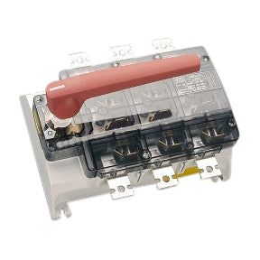 Foto: Lasttrennschalter 3-polig Schraube M10, Griff rot, 400A / 3P