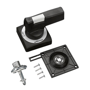 Foto: Türkupplungsdrehgriff, schwarz, abschließbar in 0-Stellung