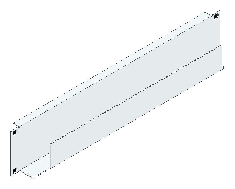 SORAX Kabelwanne 600mm, 2HE, RAL7035