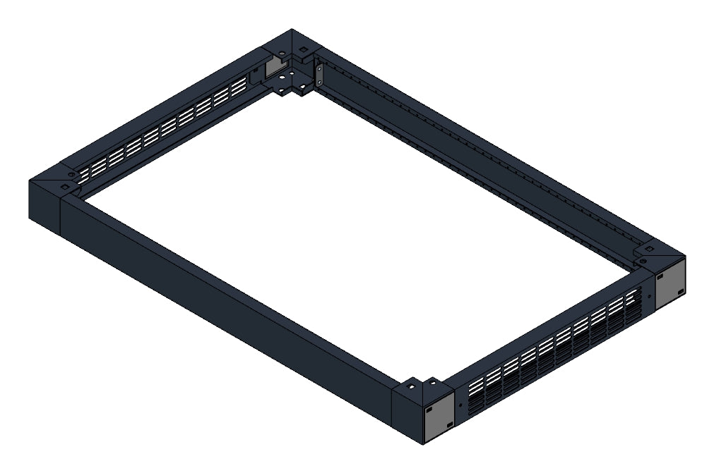 SORAX Sockel, belüftet, B=800xT=1.200xH=100mm, RAL9005
