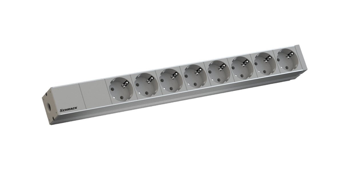19" Netzleiste, 1HE, 8xSchuko, ohne Anschlussleitung