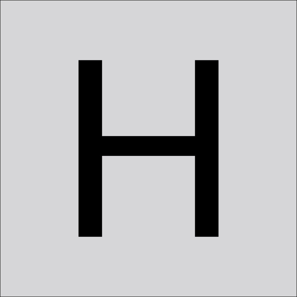 RZB Großbuchstabe H sw H60mm 99221.003.H