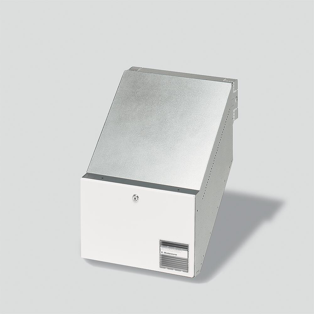 SIEDLE Briefkasten MauerDW 1f Stahlbl ws BKV 611-3/2-0 W 2mod 300x100x440mm