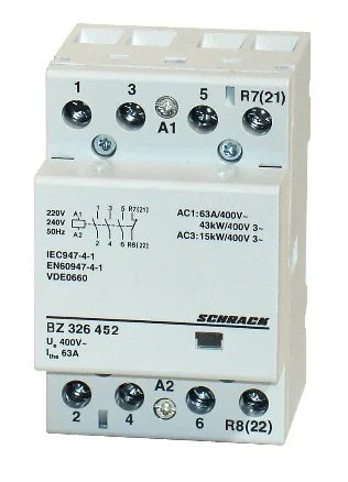 Installationsschütz 63A, 3S+1Ö, 230VAC 3TE