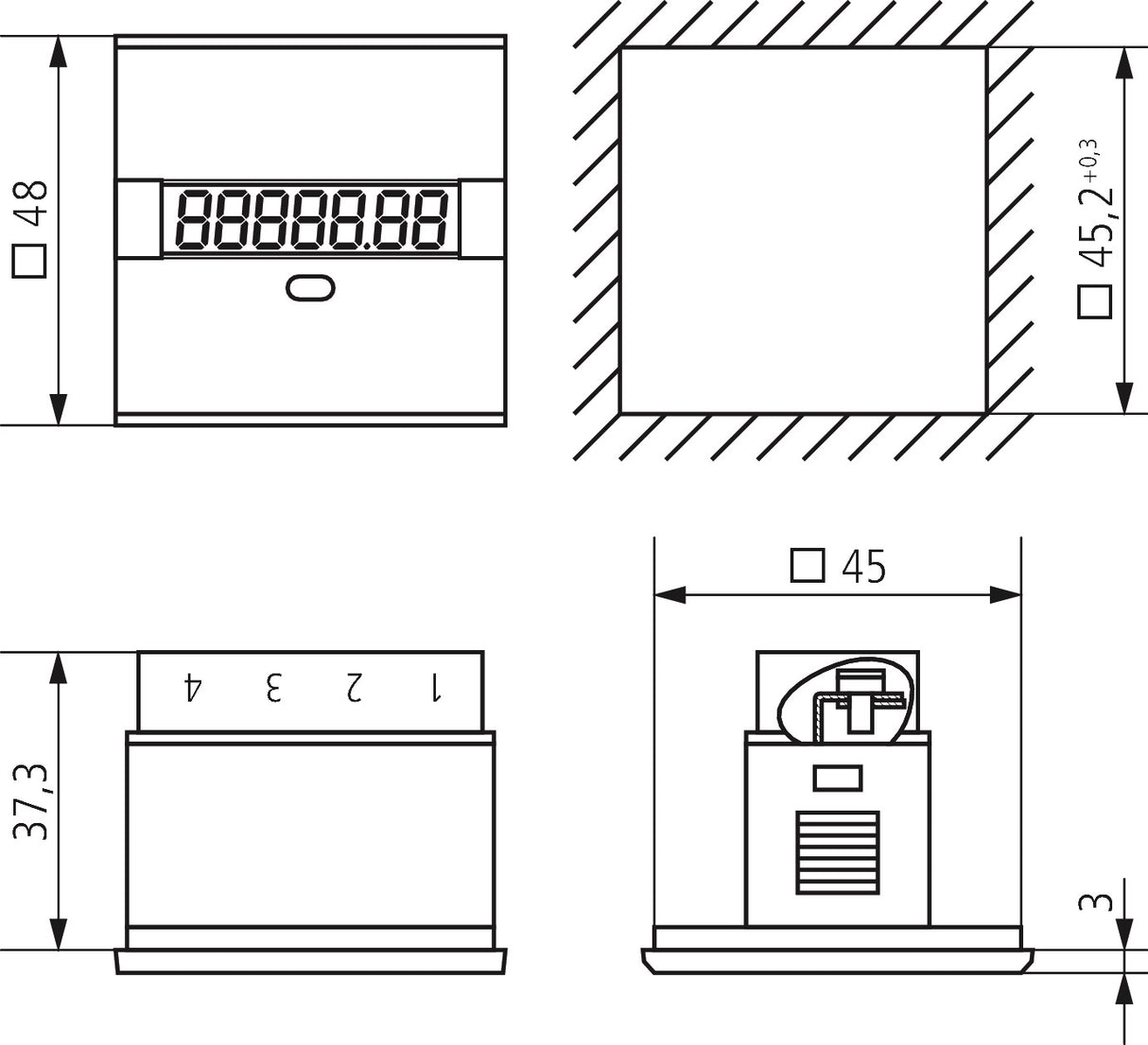THEBEN Betriebsstundenzähler digi FRmont BZ 147 AC 24V 99999h IP65 quarz 8s