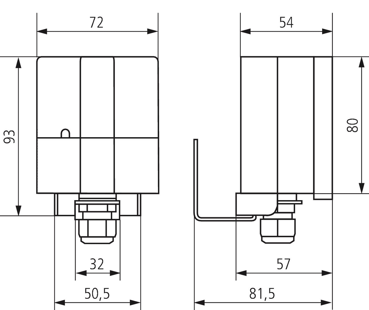 THEBEN Helligkeit/Temperatur KNX AP ws LUNA 131 S KNX m.Heiz