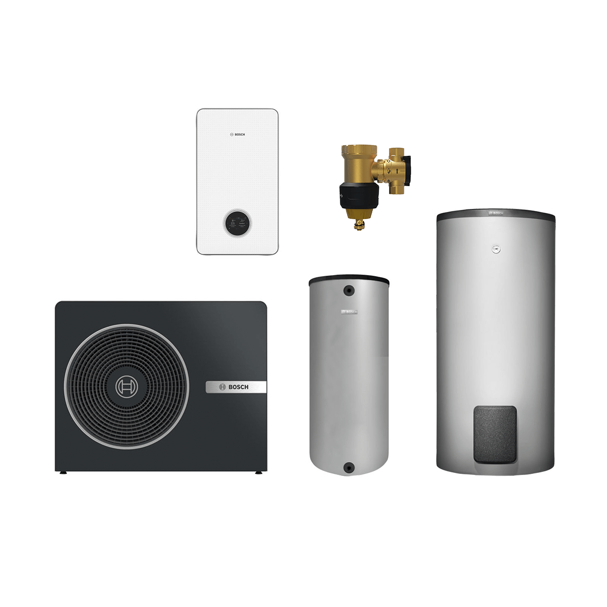 Bosch Monoblock CS8800iAW 13 O-T 13 kW, schwarz, Komplettsystem mit Kompaktmodul, Warmwasser- und Pufferspeicher