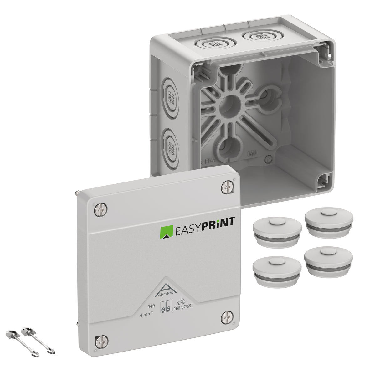 SPELSBERG Abzweigdose IP66/IP67/IP69 Kst Abox Pro 040-L EasyPrint 4qmm quadrat
