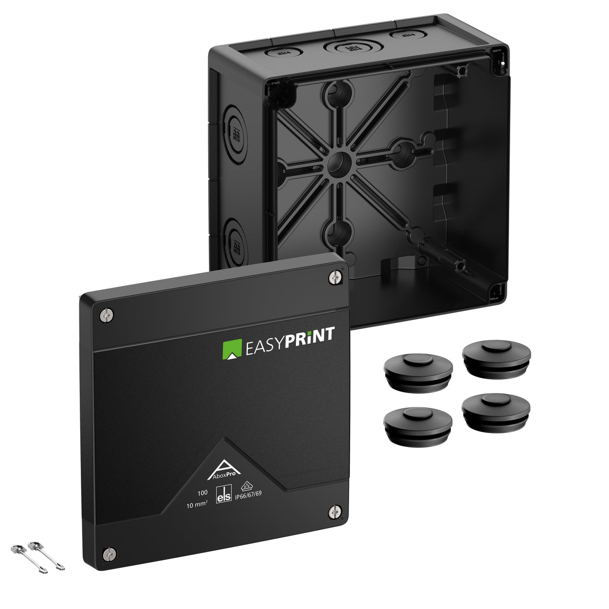 SPELSBERG Abzweigdose IP66/IP67/IP69 Kst Abox Pro 100-L/sw EasyPrint 10qmm hfr