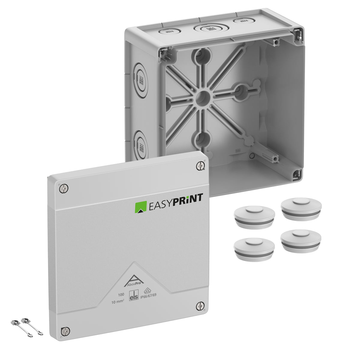 SPELSBERG Abzweigdose IP66/IP67/IP69 Kst Abox Pro 100-L EasyPrint 10qmm quadrat