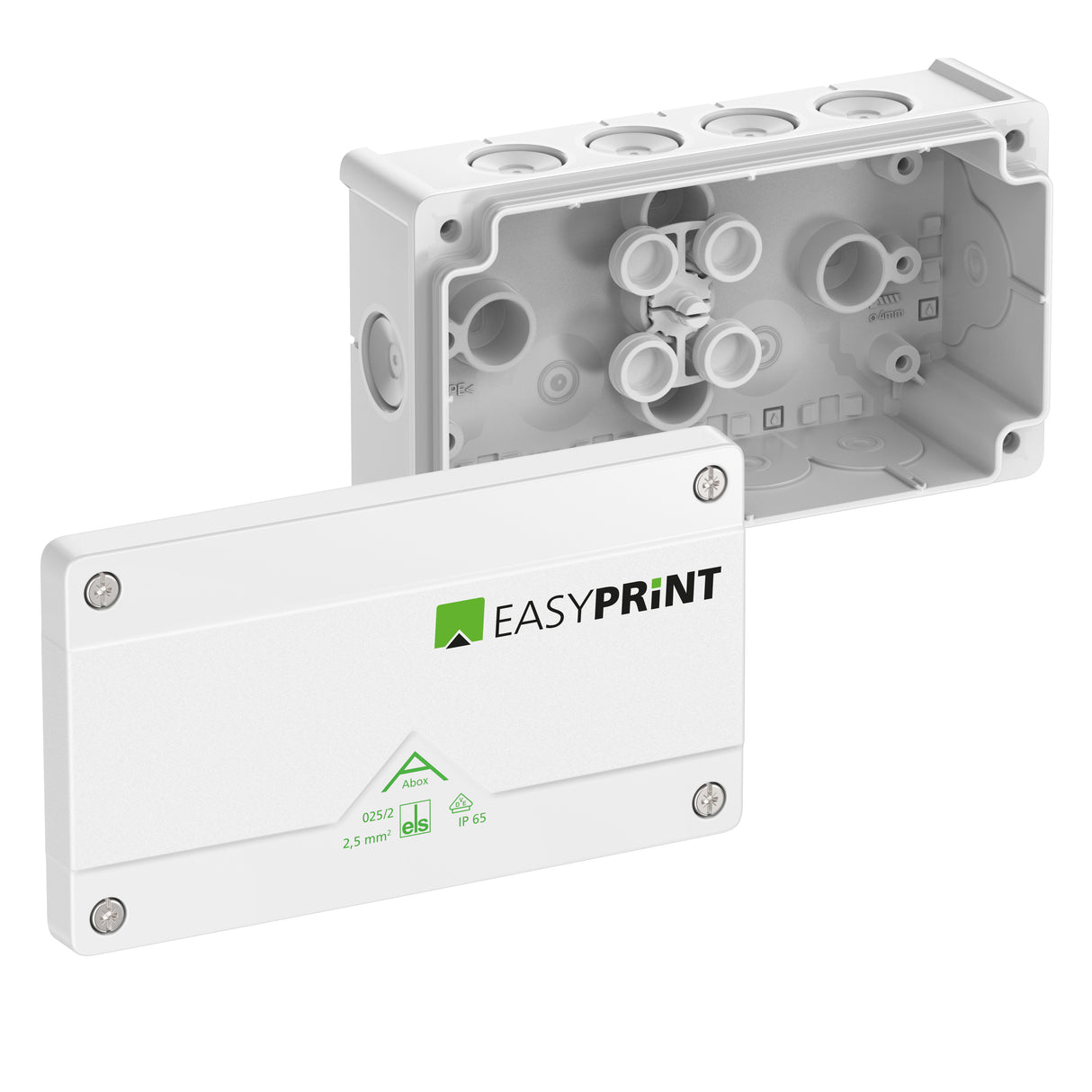 SPELSBERG Abzweigdose IP66 2,5qmm Kst Abox 025/2-L/w EasyPrint 87x152x52mm