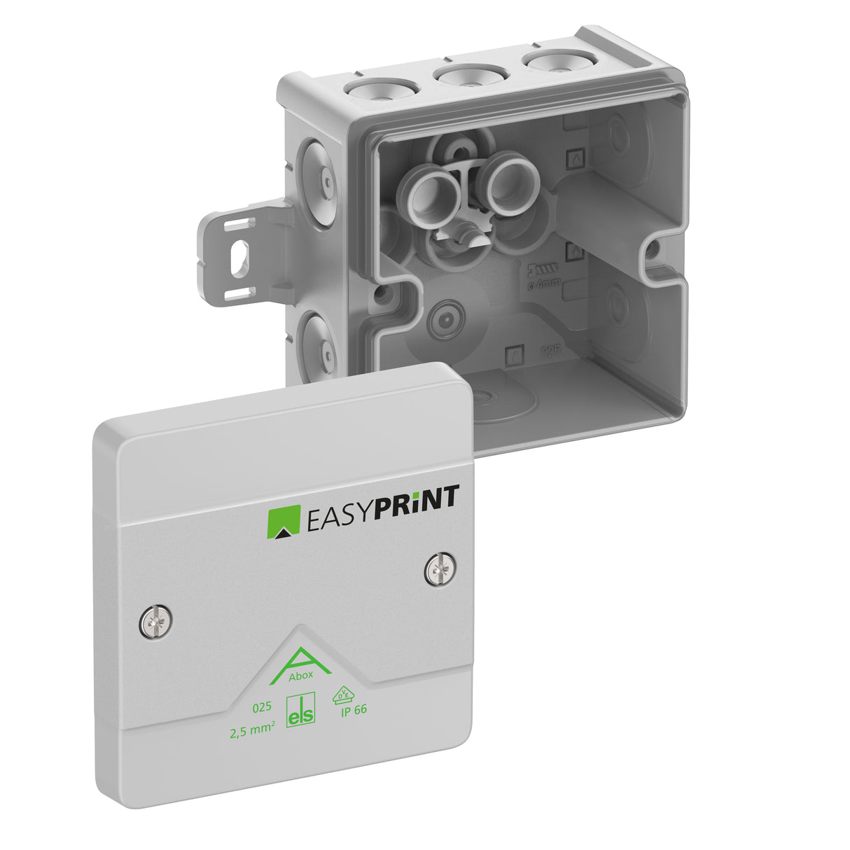 SPELSBERG Abzweigdose IP66 2,5qmm Kst Abox 025 AB-L EasyPrint 87x87x52mm hfr