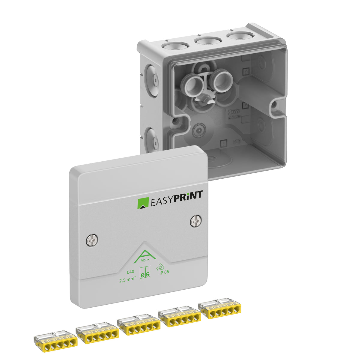SPELSBERG Abzweigdose Steckkl IP66 Kst Abox 040-2,5² EasyPrint 2,5qmm quadrat