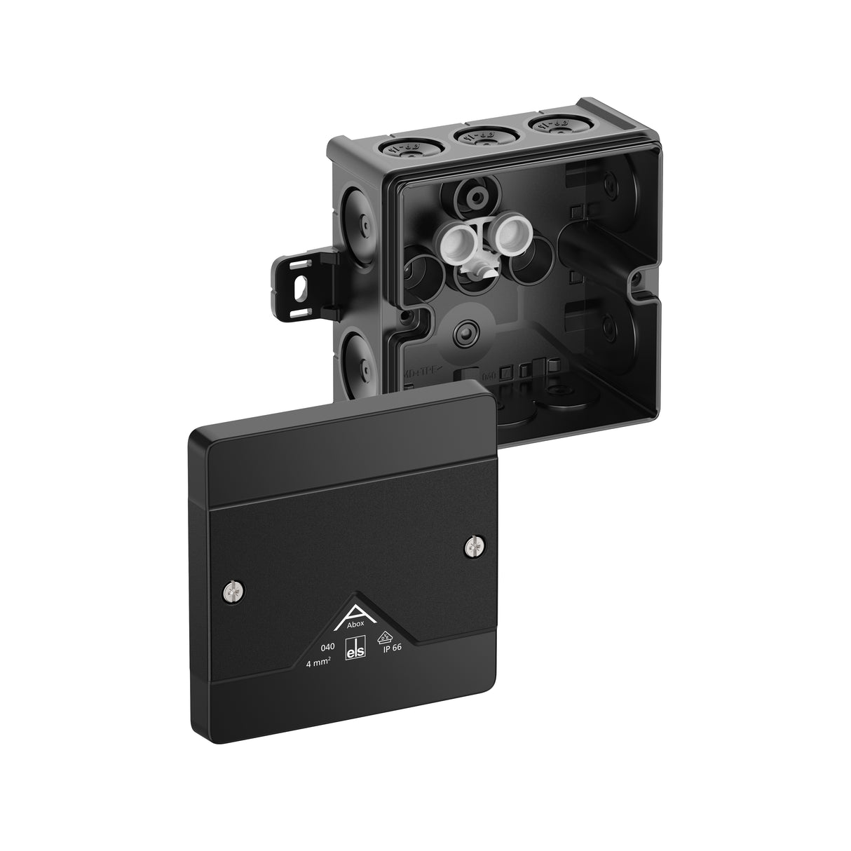 SPELSBERG Abzweigkasten 102x102mm Kst sw Abox 040 AB-L/sw IP66 IK07 hfr