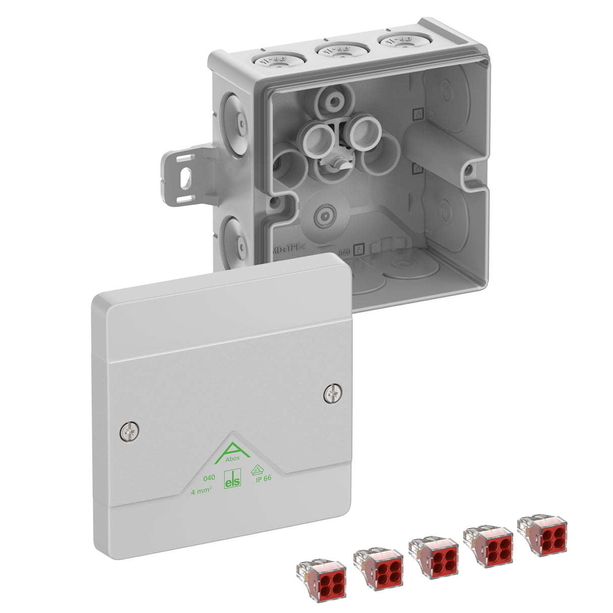 SPELSBERG Abzweigkasten 102x102mm Kst gr Abox 040 AB-4² IP66 IK07 hfr