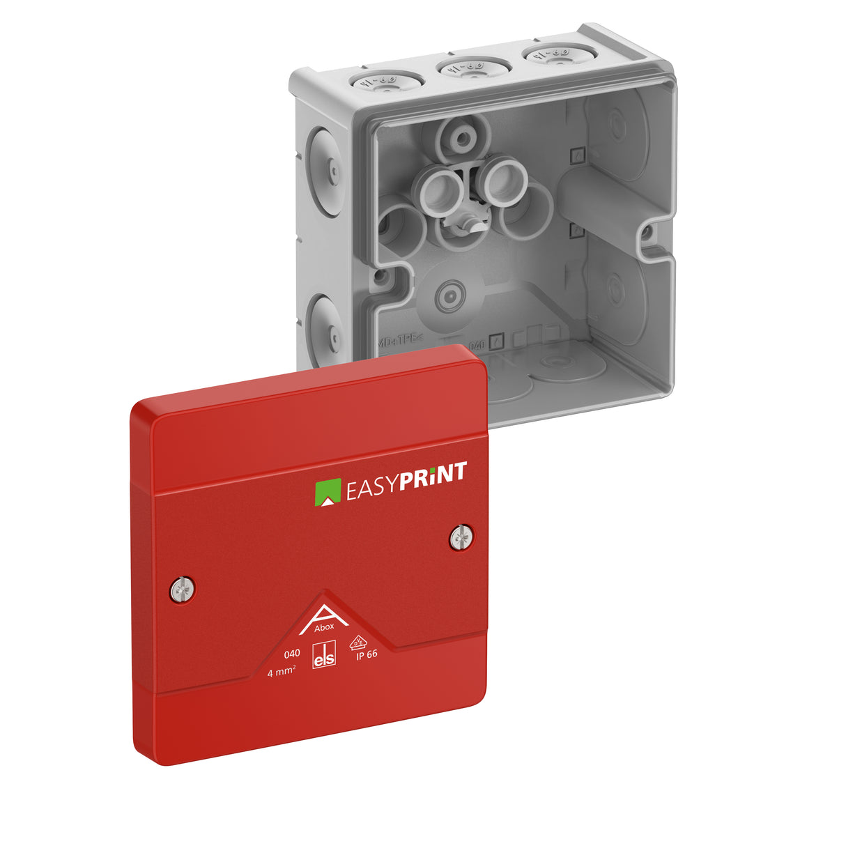 SPELSBERG Abzweigdose IP66 4qmm quadrat Abox 040-L/SB EasyPrint 102x102x57mm