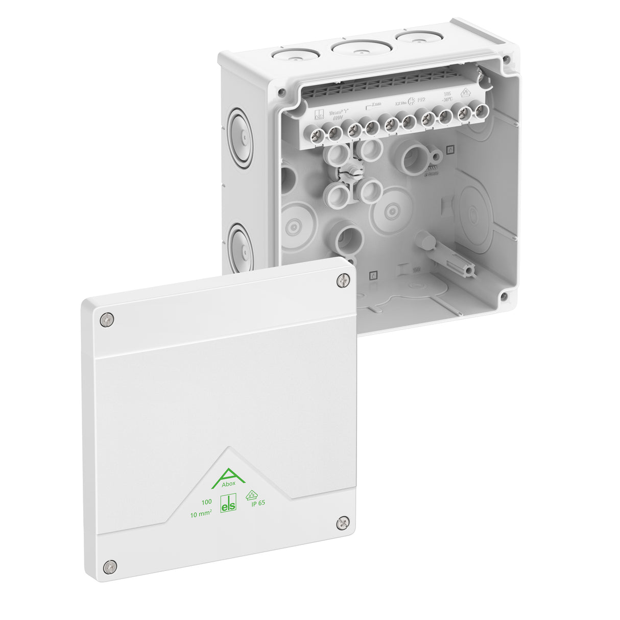 SPELSBERG Abzweigkasten 152x152mm Kst ws Abox 100-10²/w IP66 IK07 hfr
