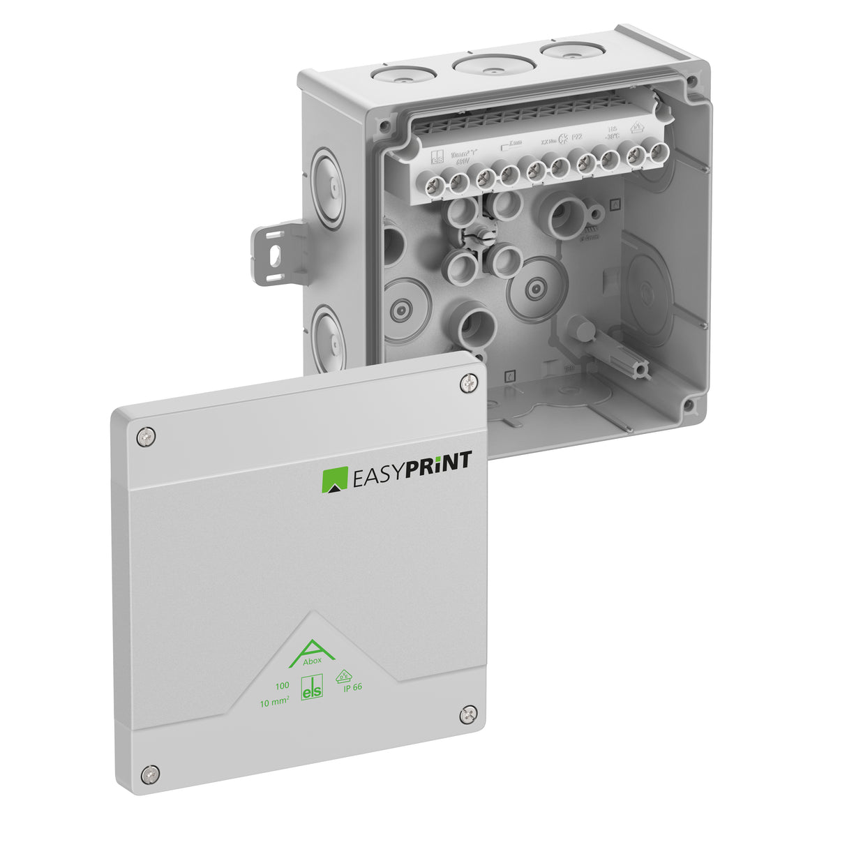 SPELSBERG Abzweigdose Schraubkl IP66 Kst Abox 100 AB-10² EasyPrint 10qmm quadrat