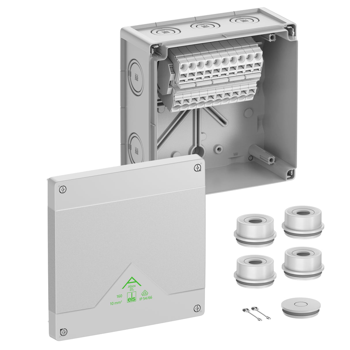SPELSBERG Abzweigkasten 182x182mm Kst gr Abox SL-10² IP55 IK07 hfr