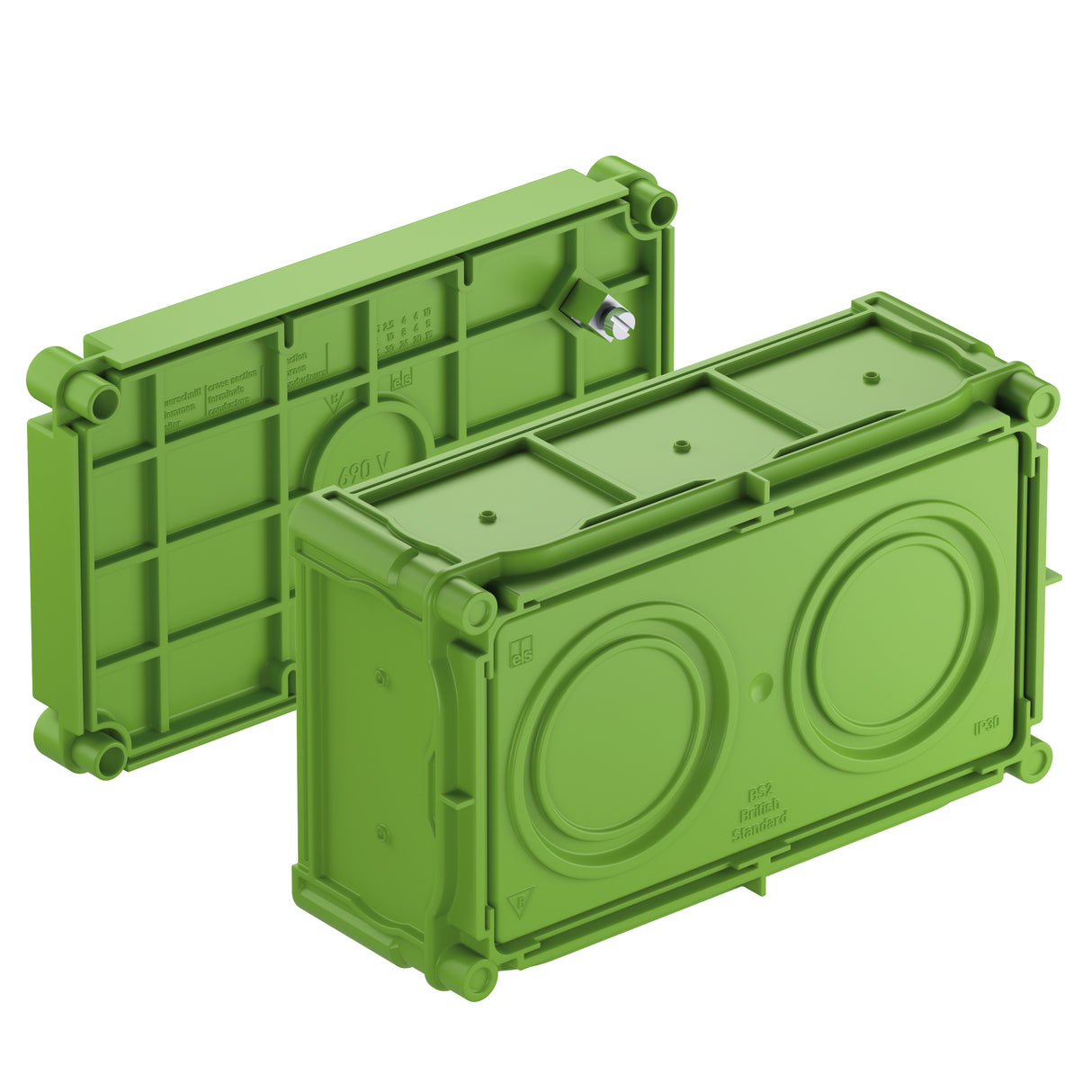 SPELSBERG Gerätedose UP Klemme luftd Kst BS 2-K 146x86x60mm IP30 rechteck
