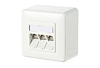 METZ CONNECT Anschlussdose Cat6A AP rws 130B11D30002-E 3xRJ45 Kanaleinb schräg