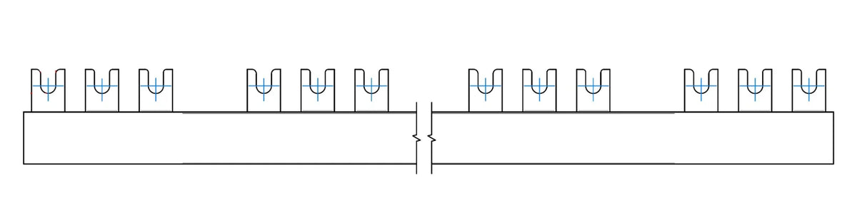 TYTAN T, Gabelverschienung 16mm² / TE=17,8mm, 3-polig, 1m