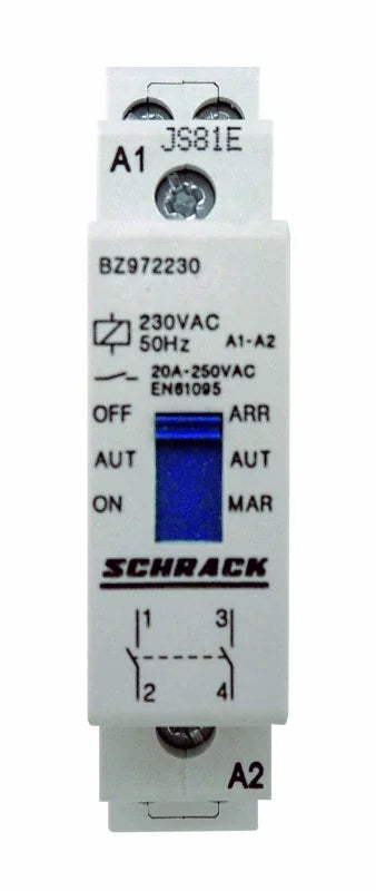 Vorwahlschütz 20A, 2 Schließer, 230VAC