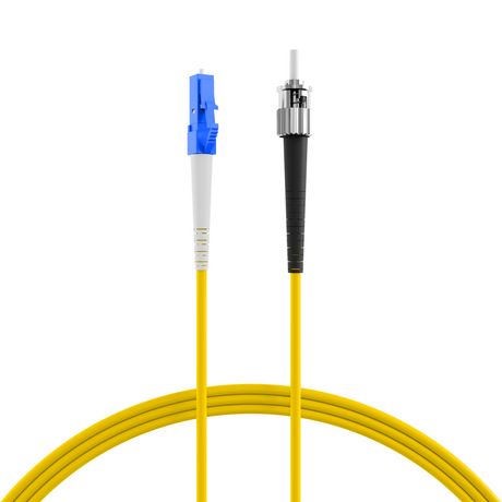 Gelbes LWL-Patchkabel Singlemode OS2 mit LC- und ST-Steckverbinder
