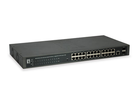 19-Zoll-Switch mit 24 PoE+-Ports und 370 Watt Leistungsbudget