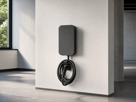 Wallbox mit Type-2 Stecker an deutscher Garage