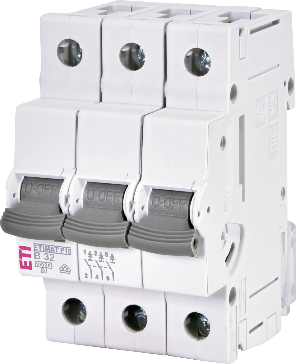 ETI Leitungsschutzschalter AC B 32A 3p ETIMAT P10 3p B32 415V 3TE 50-60Hz IP20
