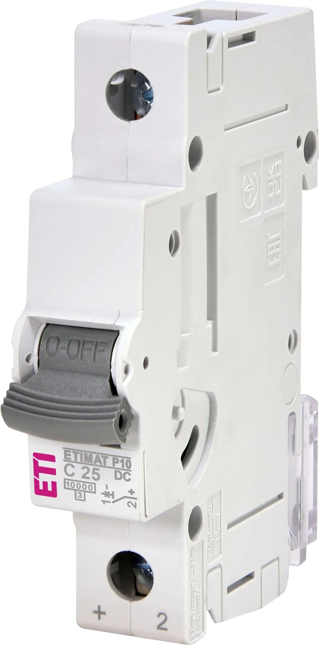 ETI Leitungsschutzschalter DC C 25A 0+N P10-DC, 1-polig, C25, 10kA 220V 1TE