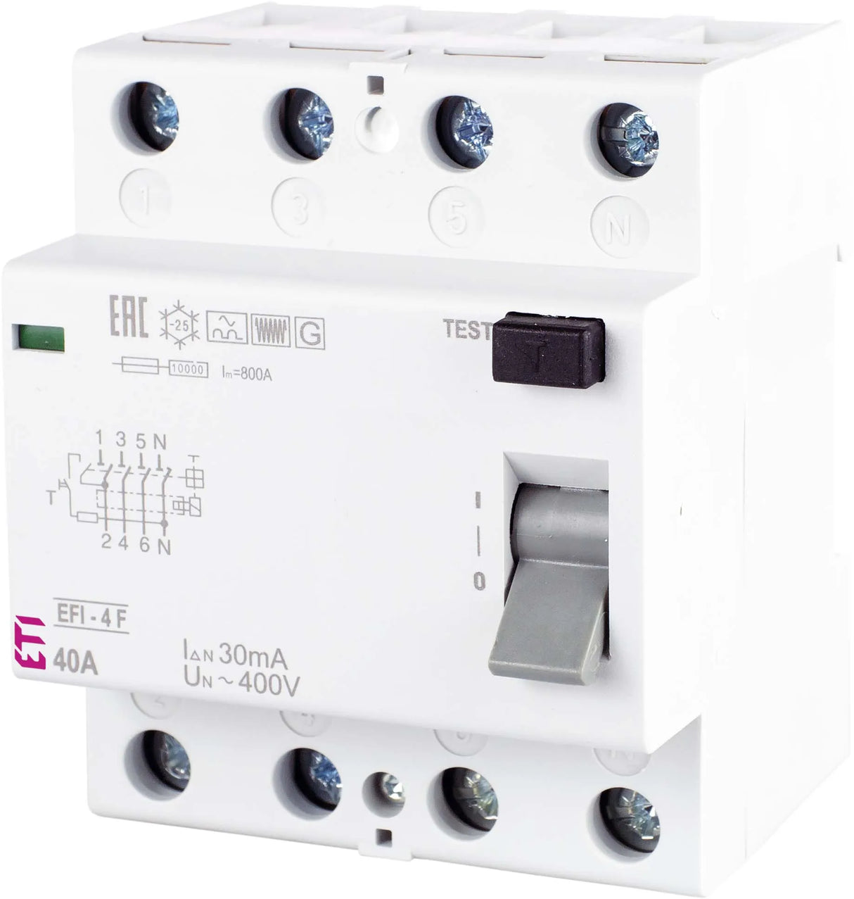 ETI FI-Schutzschalter F 4p 400V 40A 30A EFI 4 F Typ 40/0,03 4TE REG 10kA