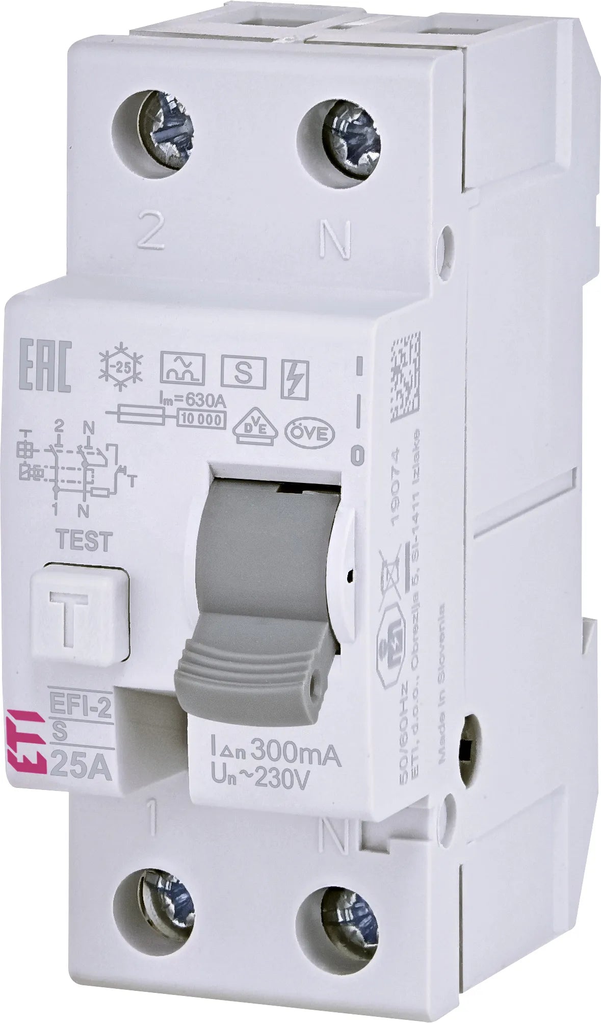 ETI FI-Schutzschalter A 2p 230V 25A 0,3A EFI-2 A S 25/0.3 2TE REG 10kA