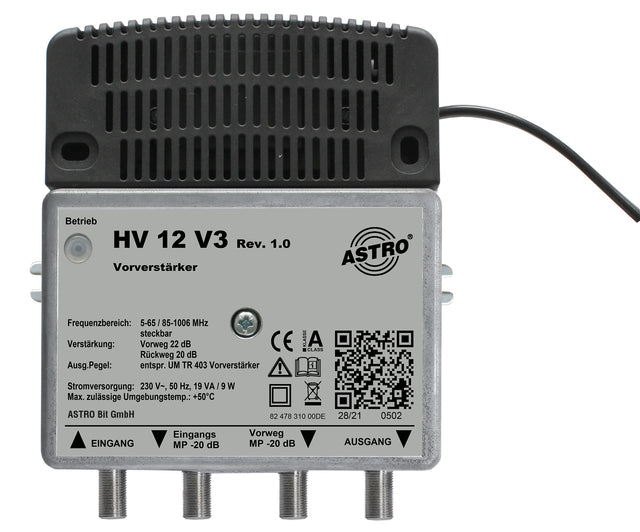 Breitbandvorverstärker mit 65 MHz Rückweg, VPE 5 Stück