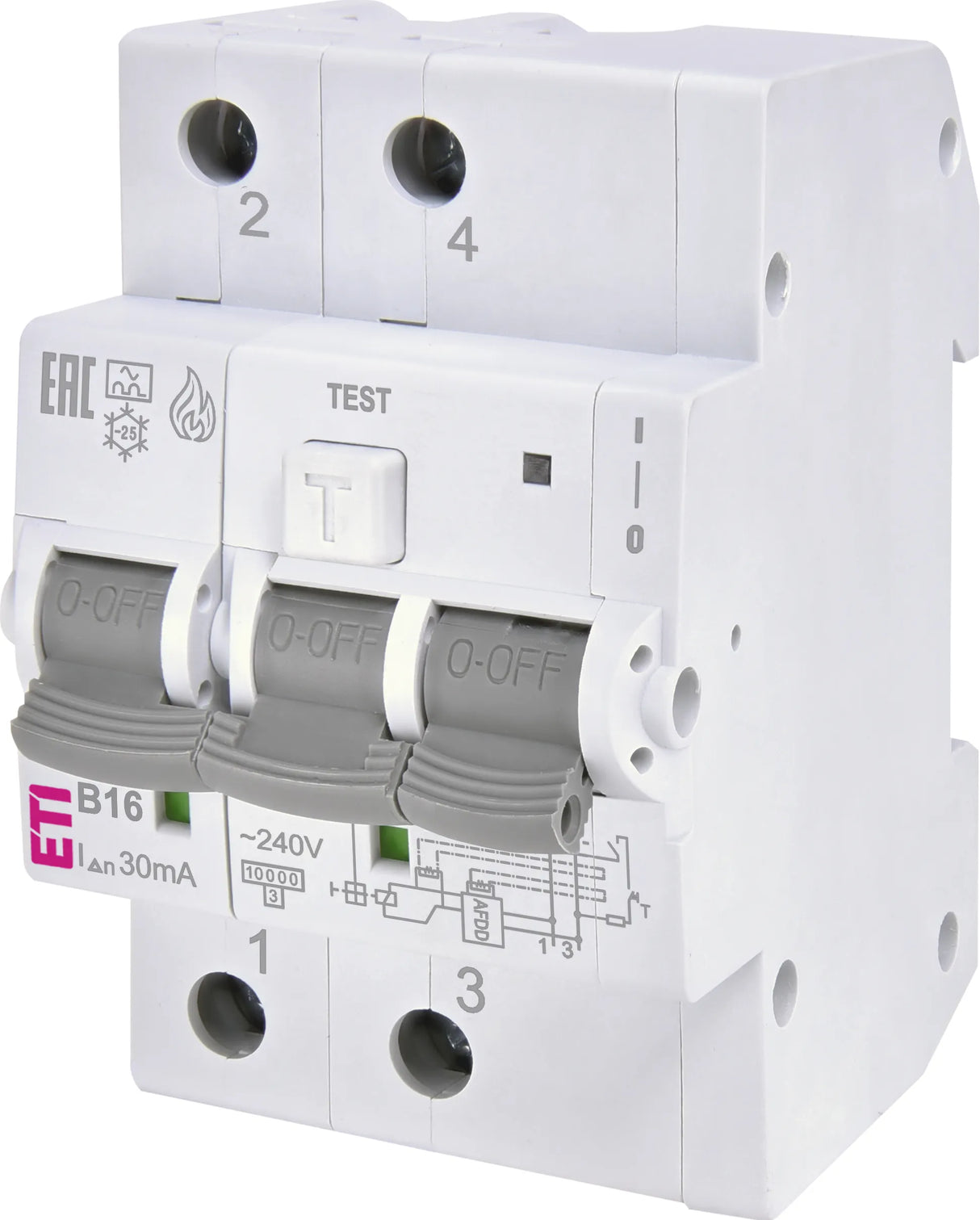 ETI FI/LS-Schutzschalter B16 2p 0,03A A KZS-AFDD 3M2p A B16/0.03 10kA 3TE 2p