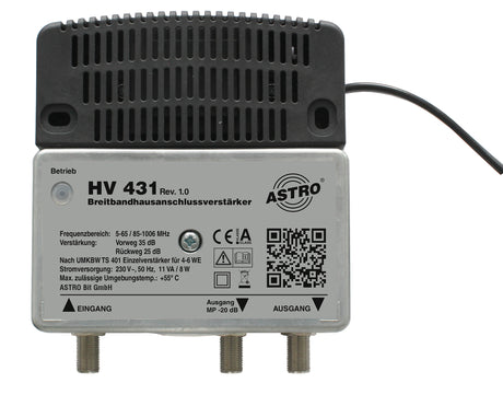 1 GHz Breitbandverstärker 35 dB / 101 dBuV Vorweg