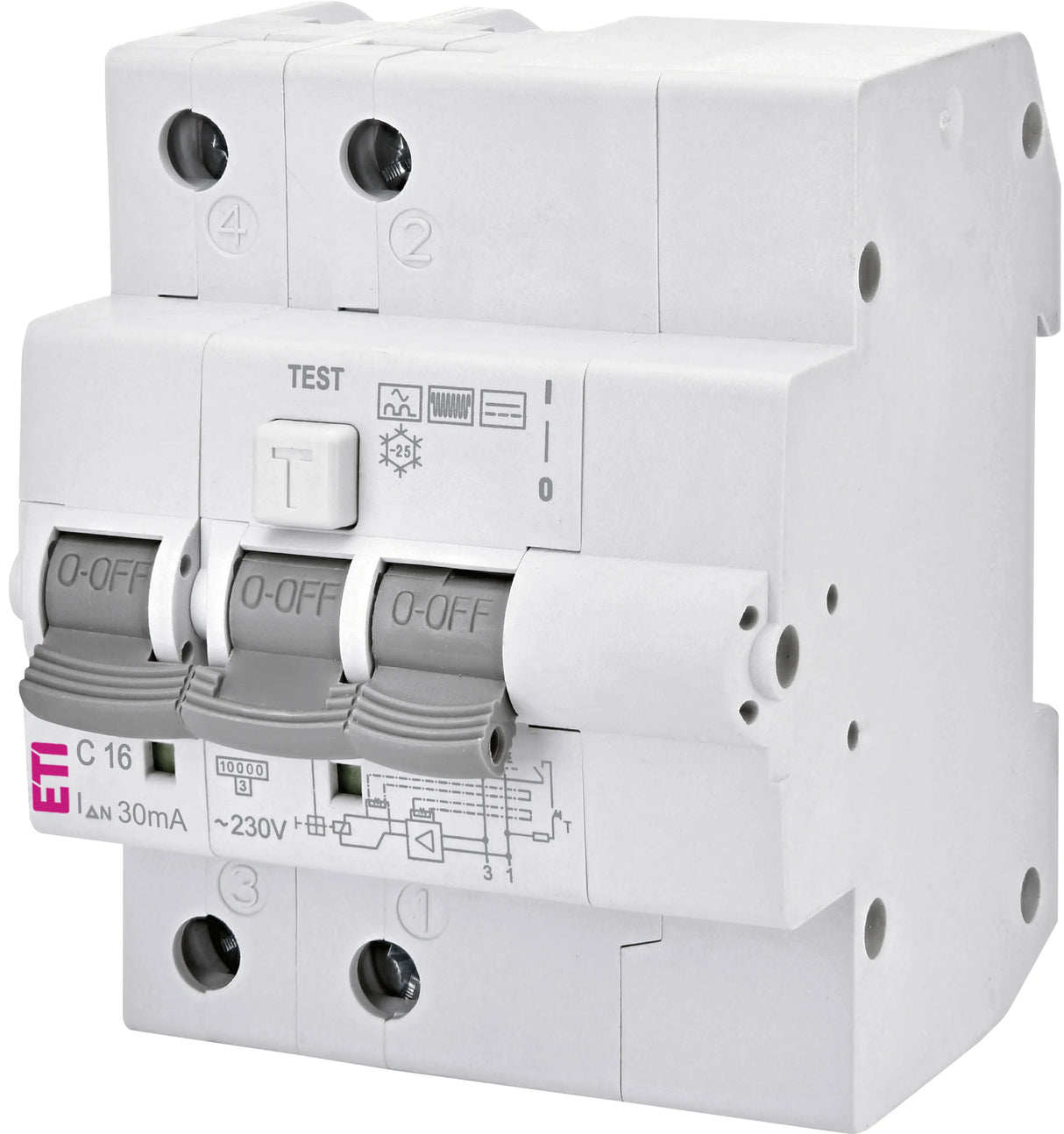 ETI FI/LS-Schutzschalter C16 1p+N 0,03A KZS-4M, B-Typ, 2-polig, Charakteris B