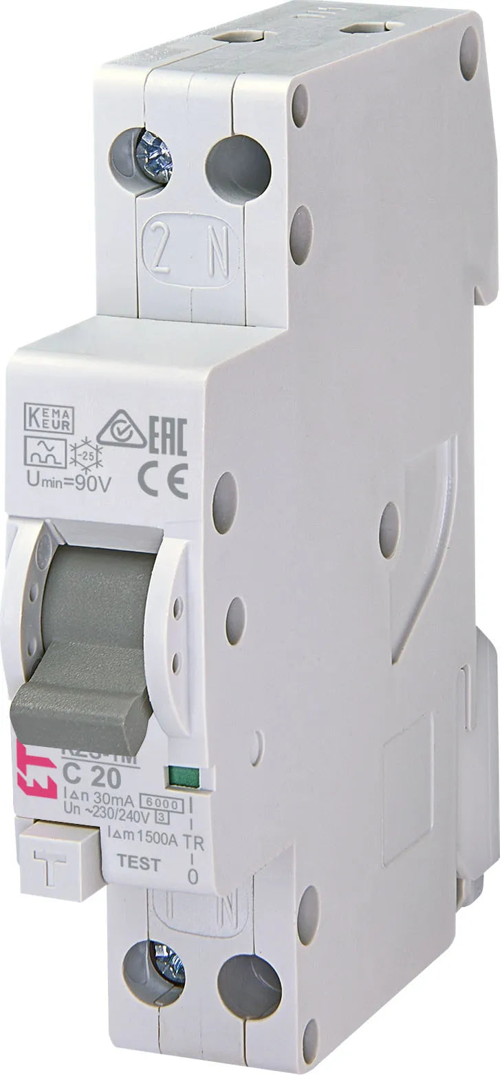 ETI FI/LS-Schutzschalter C20 1p+N 0,03A KZS-1M 1p+N A C20/0.03 6kA A 6kA 2TE 1p