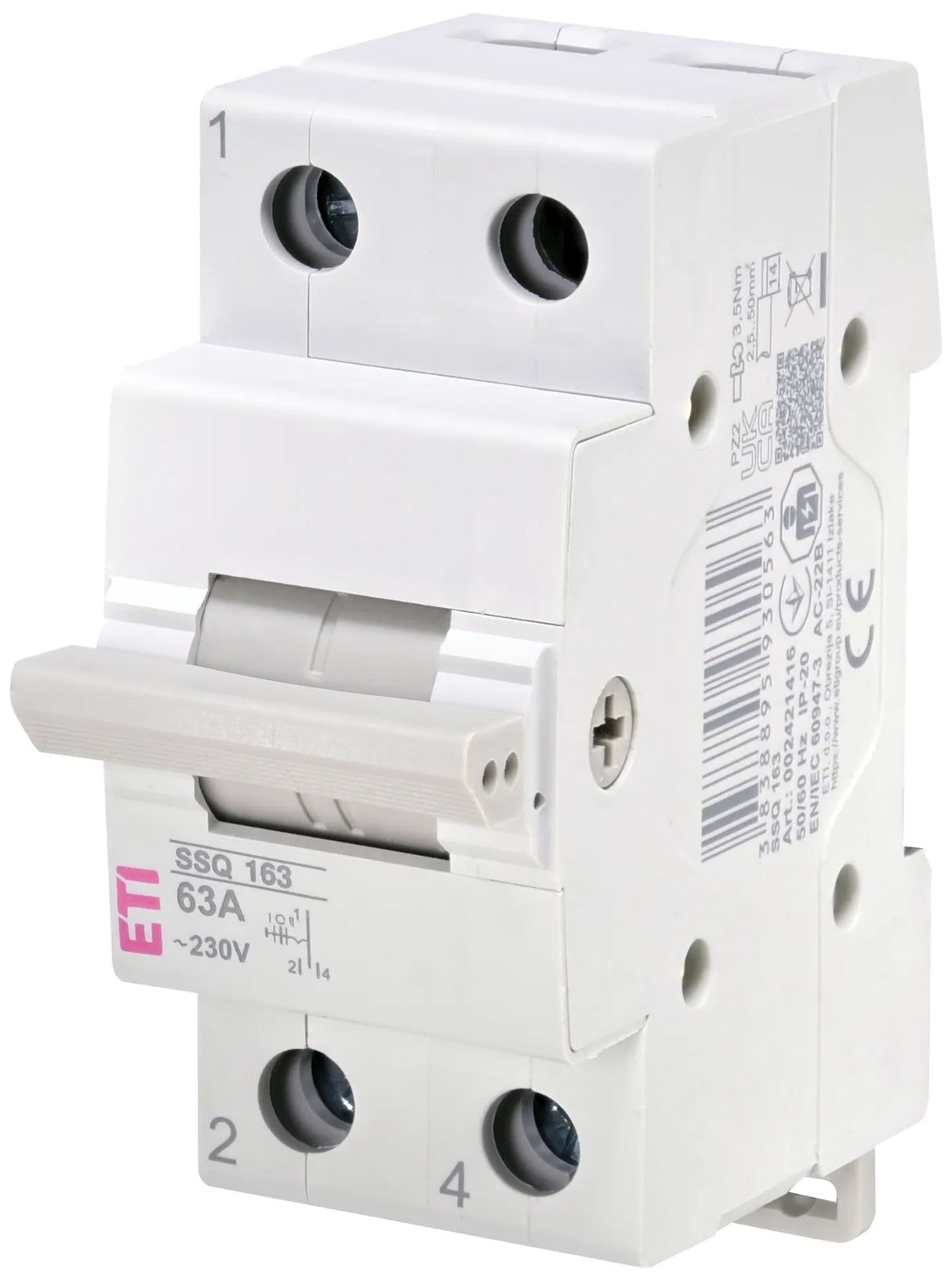 ETI Wechselschalter REG 1W 63A 230V 2TE SSQ 163