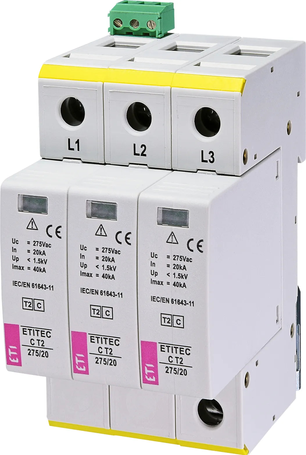 ETI Überspannungsableiter Netzform-TN-C SPD C T2 275/20 3+0 RC 275VAC 275VDC