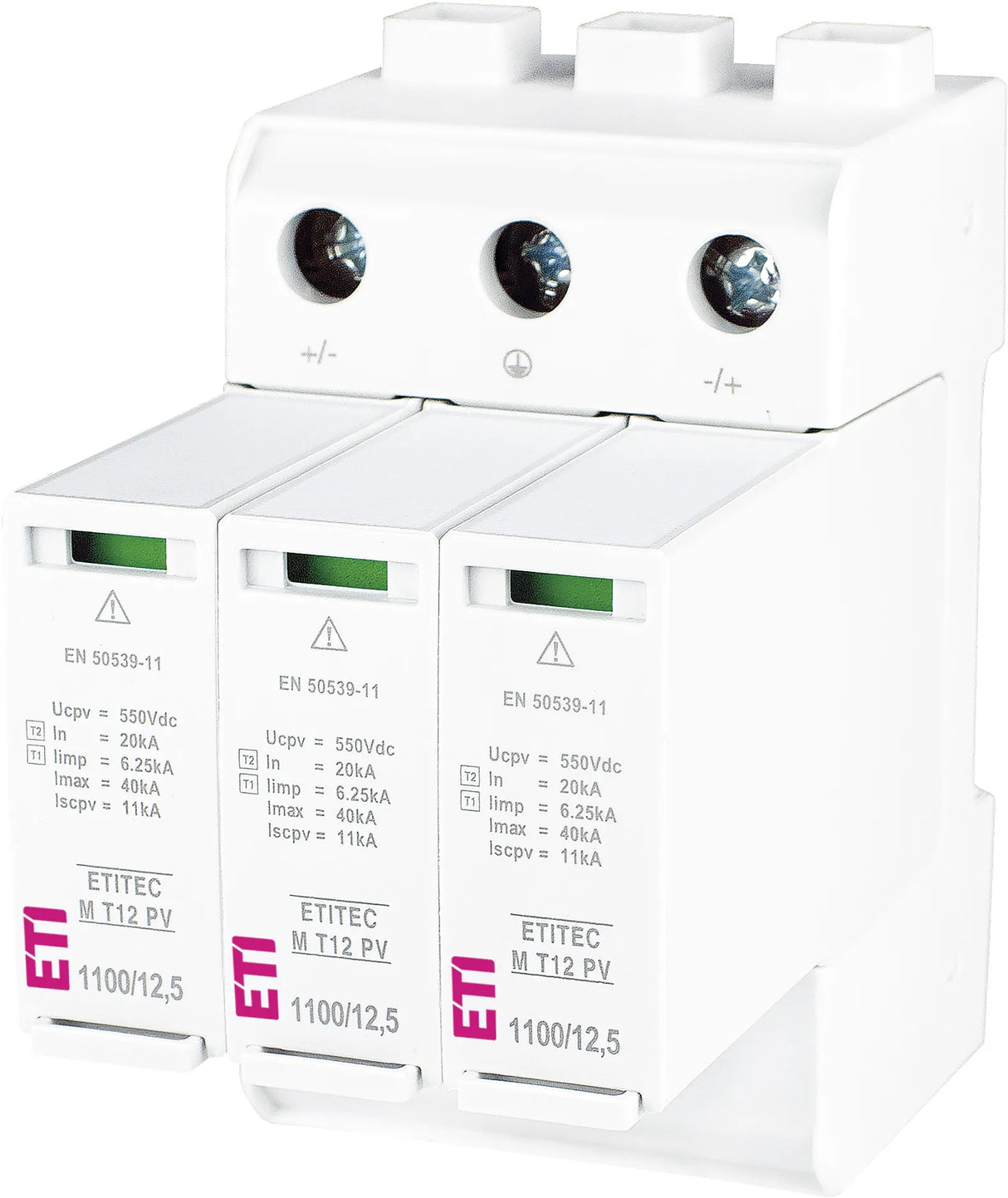 ETI Überspannungsableiter 1100VAC 3TE SPD M T12 PV 1100/12,5 Y RC 1100VDC