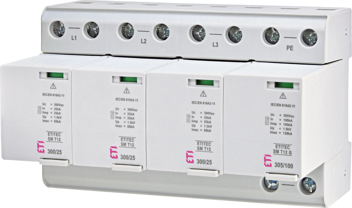 ETI Überspannungsableiter Netzform-TT SPD SM T12 300/25 3+1 RC 300VAC 300VDC